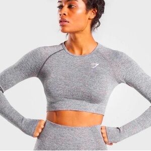 Gymshark Gray Long Sleeve Crop Top